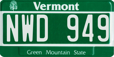 VT license plate NWD949