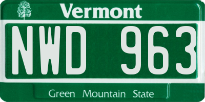 VT license plate NWD963