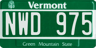 VT license plate NWD975