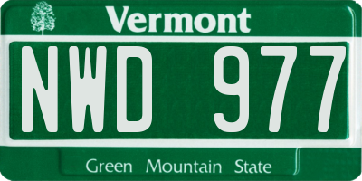 VT license plate NWD977