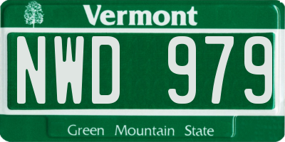 VT license plate NWD979