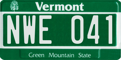 VT license plate NWE041