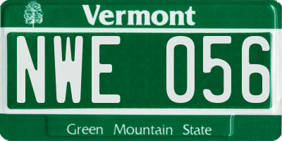VT license plate NWE056