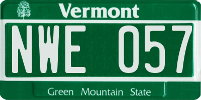 VT license plate NWE057