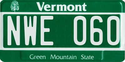 VT license plate NWE060