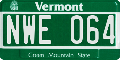 VT license plate NWE064