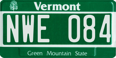 VT license plate NWE084
