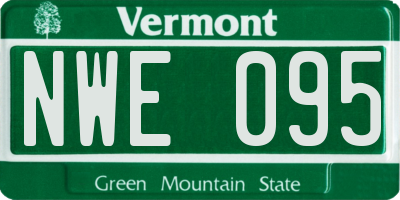 VT license plate NWE095