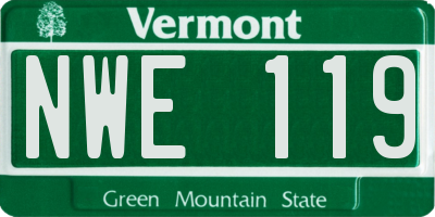 VT license plate NWE119
