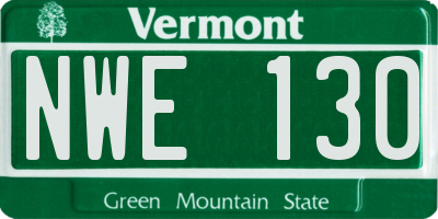 VT license plate NWE130