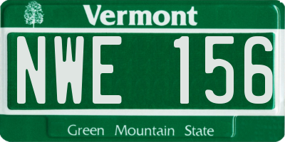VT license plate NWE156
