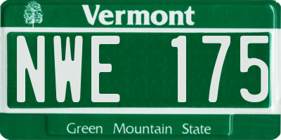 VT license plate NWE175