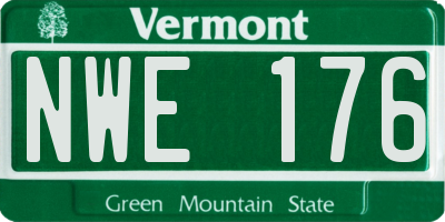 VT license plate NWE176