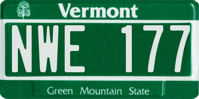 VT license plate NWE177
