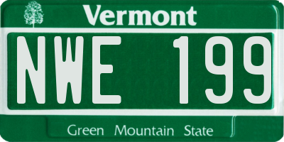 VT license plate NWE199