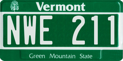 VT license plate NWE211