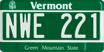 VT license plate NWE221