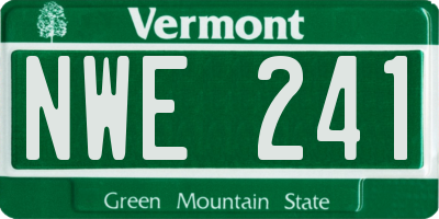VT license plate NWE241