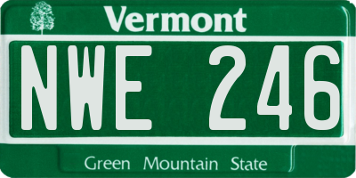VT license plate NWE246