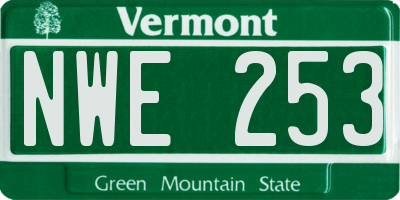 VT license plate NWE253
