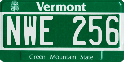 VT license plate NWE256