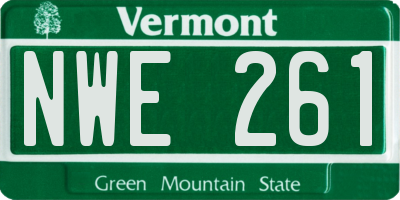 VT license plate NWE261