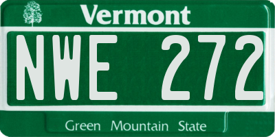 VT license plate NWE272