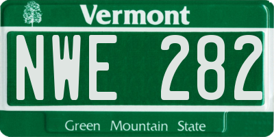 VT license plate NWE282