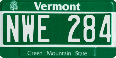 VT license plate NWE284