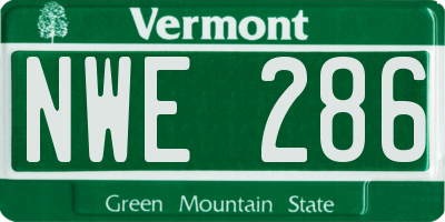 VT license plate NWE286