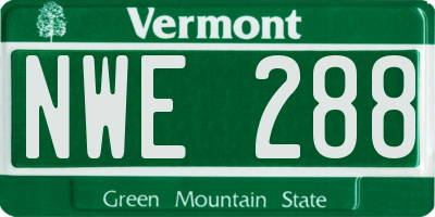 VT license plate NWE288