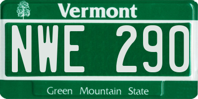 VT license plate NWE290