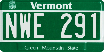 VT license plate NWE291
