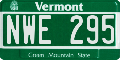 VT license plate NWE295
