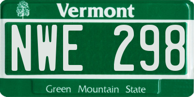 VT license plate NWE298