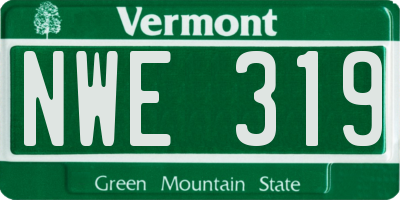 VT license plate NWE319