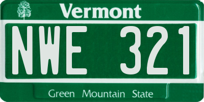 VT license plate NWE321