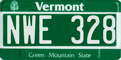 VT license plate NWE328