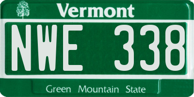 VT license plate NWE338
