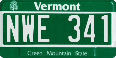 VT license plate NWE341