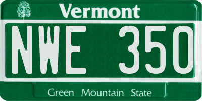 VT license plate NWE350
