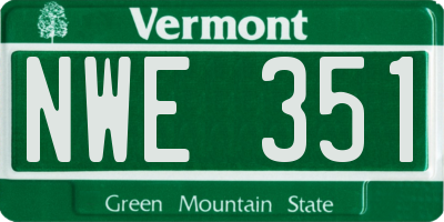 VT license plate NWE351