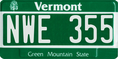 VT license plate NWE355
