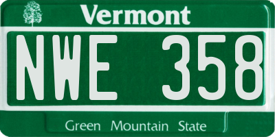 VT license plate NWE358