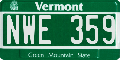 VT license plate NWE359