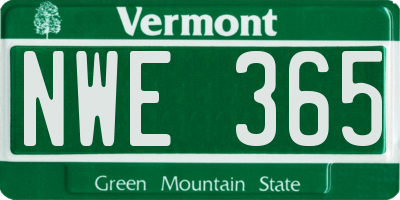 VT license plate NWE365