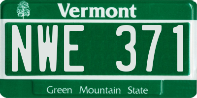 VT license plate NWE371