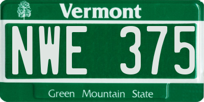 VT license plate NWE375