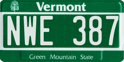 VT license plate NWE387
