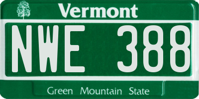 VT license plate NWE388